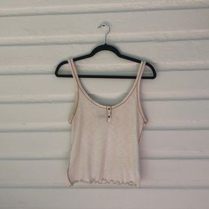 Abercrombie and Fitch slim Henley tank top M cream